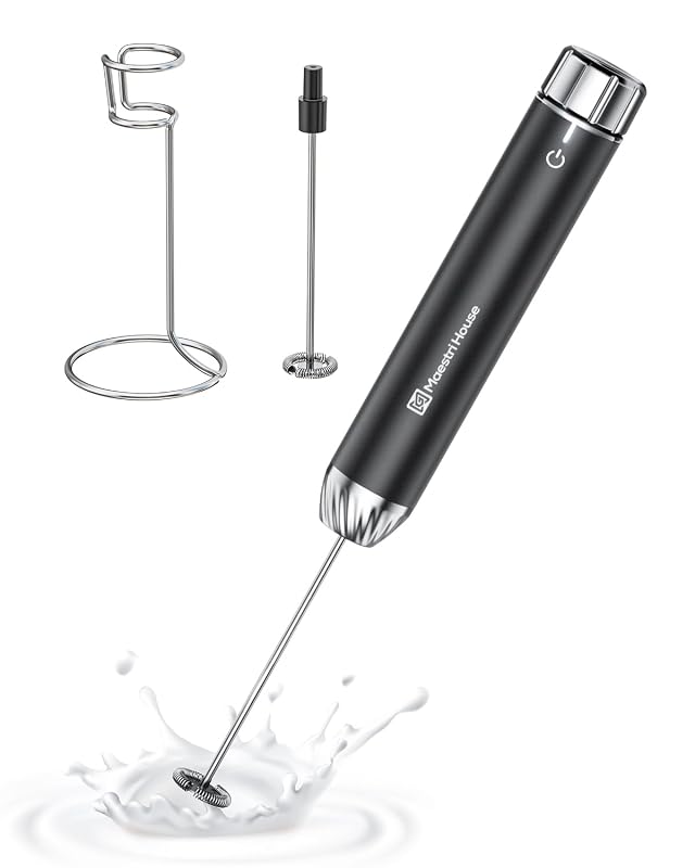 Maestri House rechargeable milk frother and stand