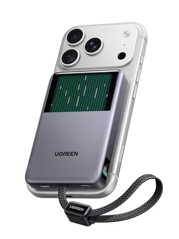 UGREEN MagFlow Pro magnetic power bank with built-in cable