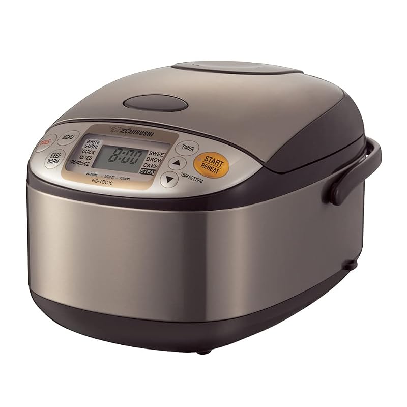 Zojirushi NS-TSC10 rice cooker in stainless brown